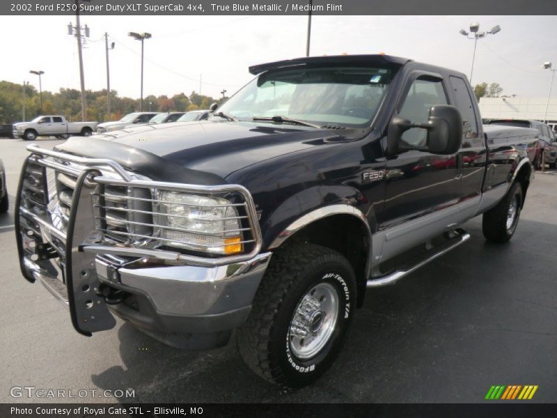 True Blue Metallic / Medium Flint 2002 Ford F250 Super Duty XLT SuperCab 4x4
