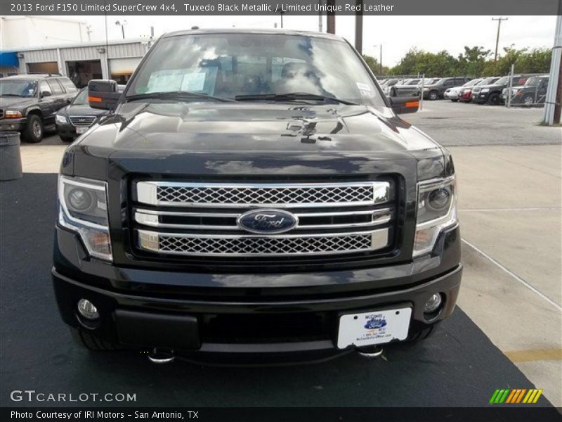 Tuxedo Black Metallic / Limited Unique Red Leather 2013 Ford F150 Limited SuperCrew 4x4