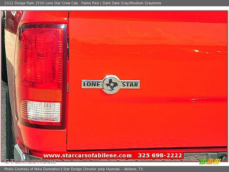 Flame Red / Dark Slate Gray/Medium Graystone 2012 Dodge Ram 1500 Lone Star Crew Cab