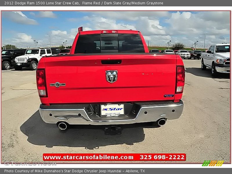 Flame Red / Dark Slate Gray/Medium Graystone 2012 Dodge Ram 1500 Lone Star Crew Cab