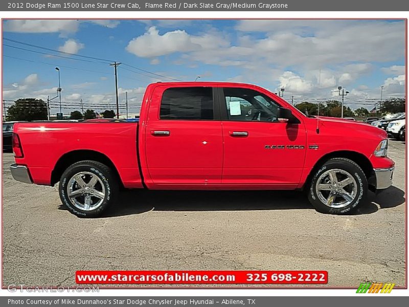 Flame Red / Dark Slate Gray/Medium Graystone 2012 Dodge Ram 1500 Lone Star Crew Cab
