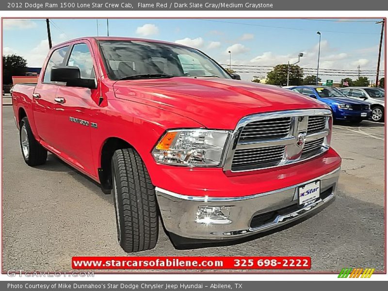 Flame Red / Dark Slate Gray/Medium Graystone 2012 Dodge Ram 1500 Lone Star Crew Cab