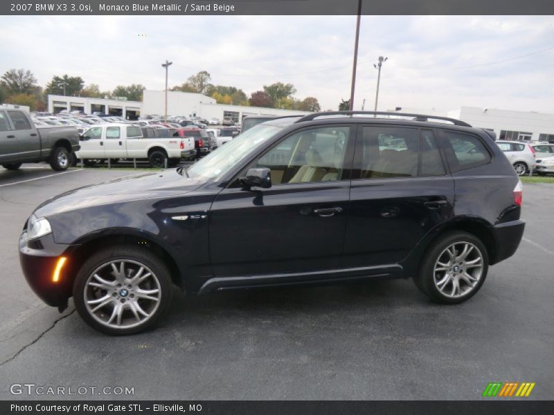 Monaco Blue Metallic / Sand Beige 2007 BMW X3 3.0si