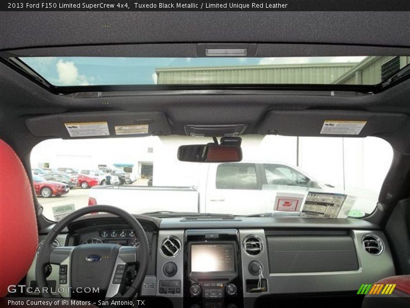 Tuxedo Black Metallic / Limited Unique Red Leather 2013 Ford F150 Limited SuperCrew 4x4