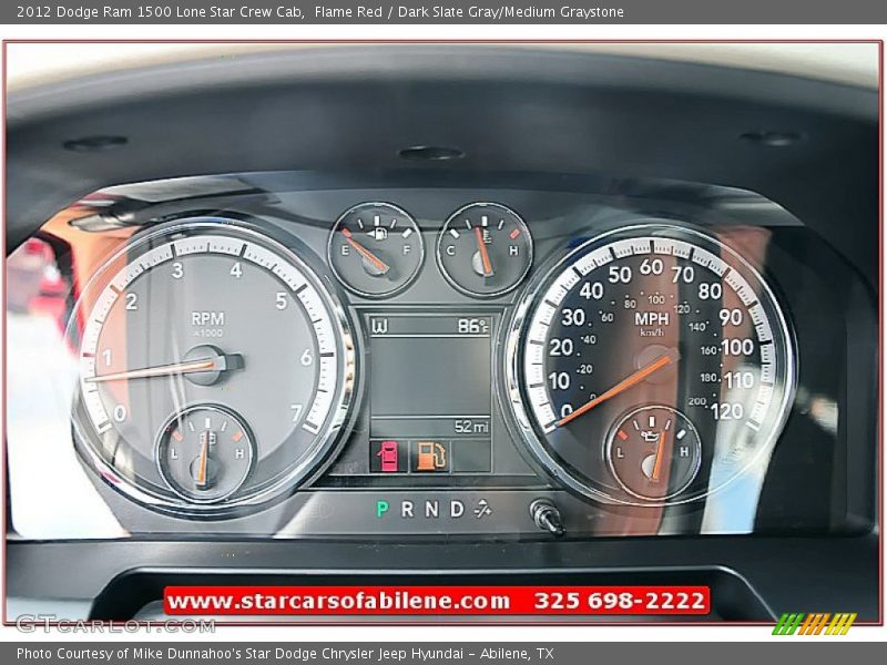 Flame Red / Dark Slate Gray/Medium Graystone 2012 Dodge Ram 1500 Lone Star Crew Cab