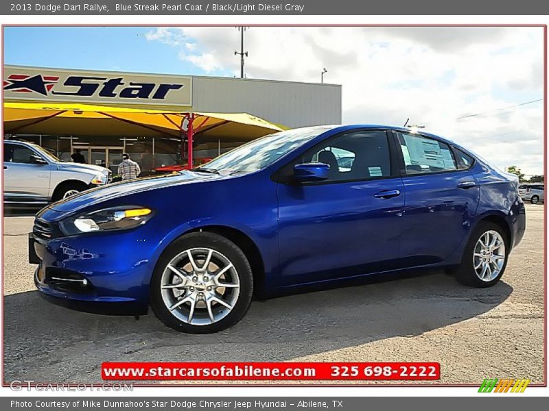 Blue Streak Pearl Coat / Black/Light Diesel Gray 2013 Dodge Dart Rallye
