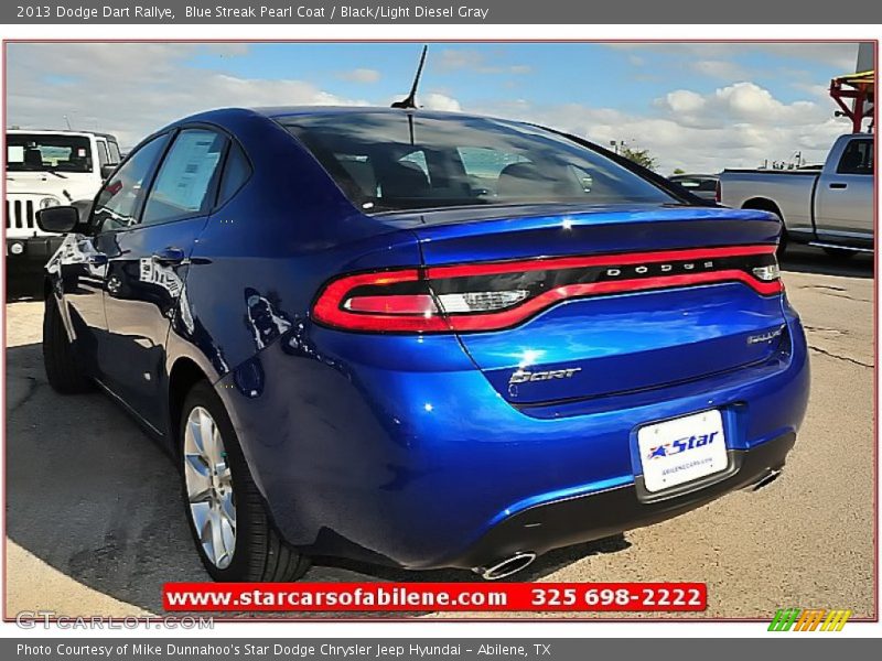 Blue Streak Pearl Coat / Black/Light Diesel Gray 2013 Dodge Dart Rallye