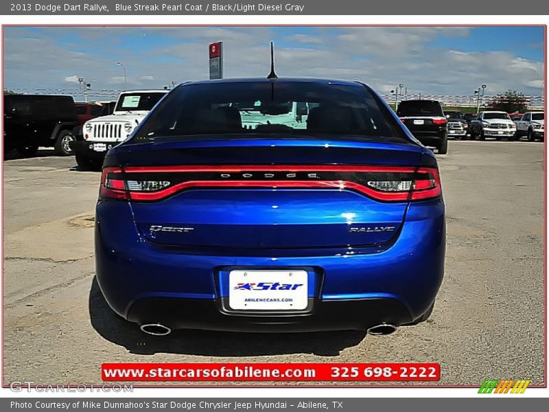 Blue Streak Pearl Coat / Black/Light Diesel Gray 2013 Dodge Dart Rallye