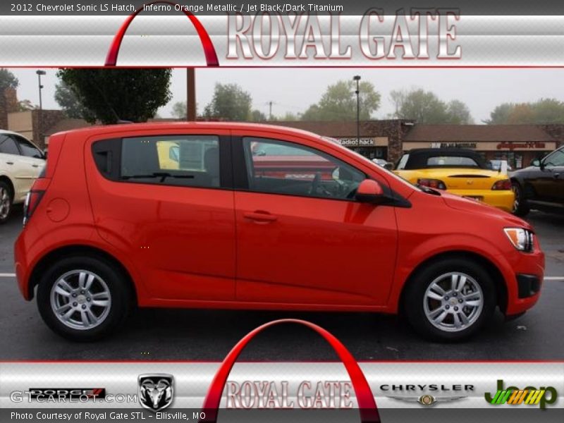 Inferno Orange Metallic / Jet Black/Dark Titanium 2012 Chevrolet Sonic LS Hatch