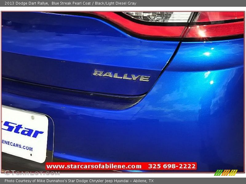 Blue Streak Pearl Coat / Black/Light Diesel Gray 2013 Dodge Dart Rallye