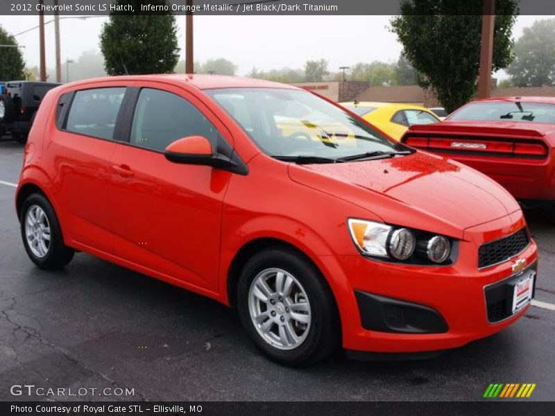 Inferno Orange Metallic / Jet Black/Dark Titanium 2012 Chevrolet Sonic LS Hatch