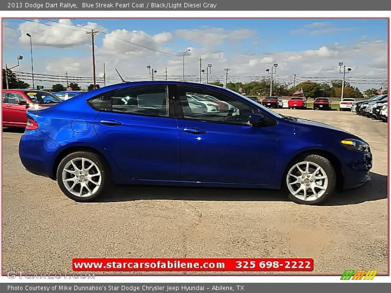 Blue Streak Pearl Coat / Black/Light Diesel Gray 2013 Dodge Dart Rallye