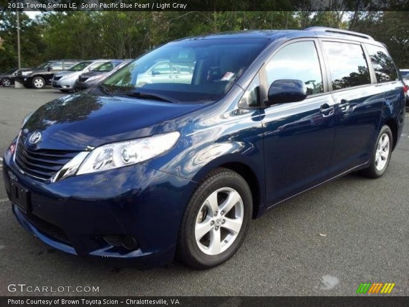 South Pacific Blue Pearl / Light Gray 2011 Toyota Sienna LE