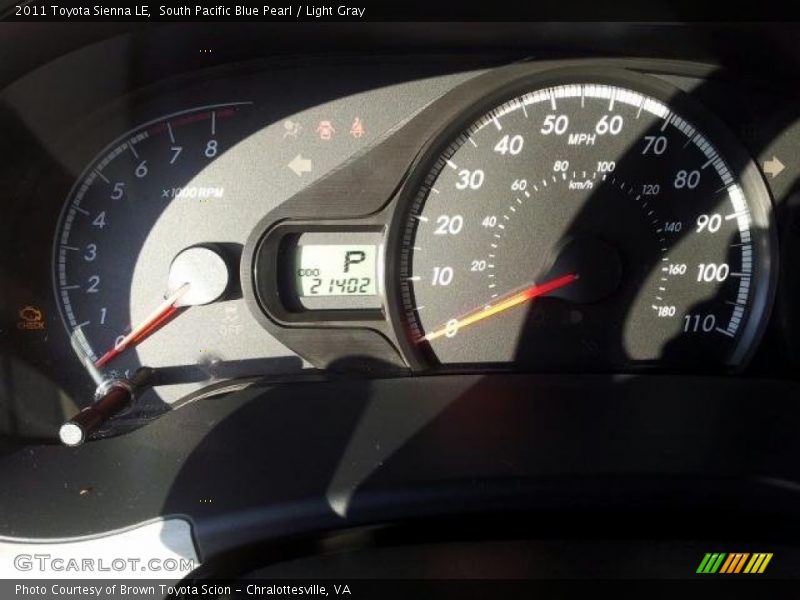 South Pacific Blue Pearl / Light Gray 2011 Toyota Sienna LE