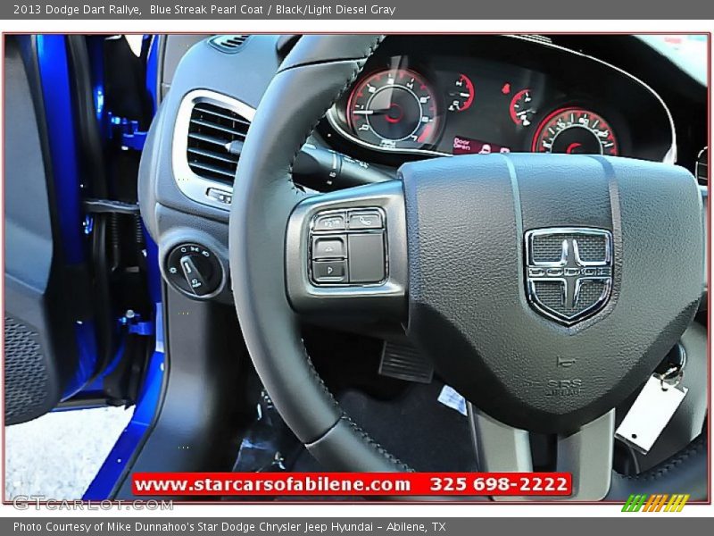 Blue Streak Pearl Coat / Black/Light Diesel Gray 2013 Dodge Dart Rallye