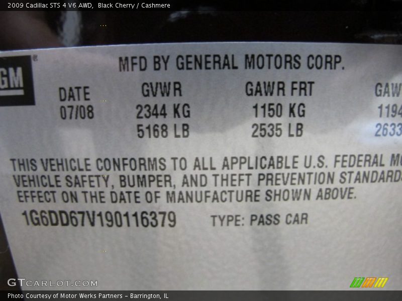 Black Cherry / Cashmere 2009 Cadillac STS 4 V6 AWD