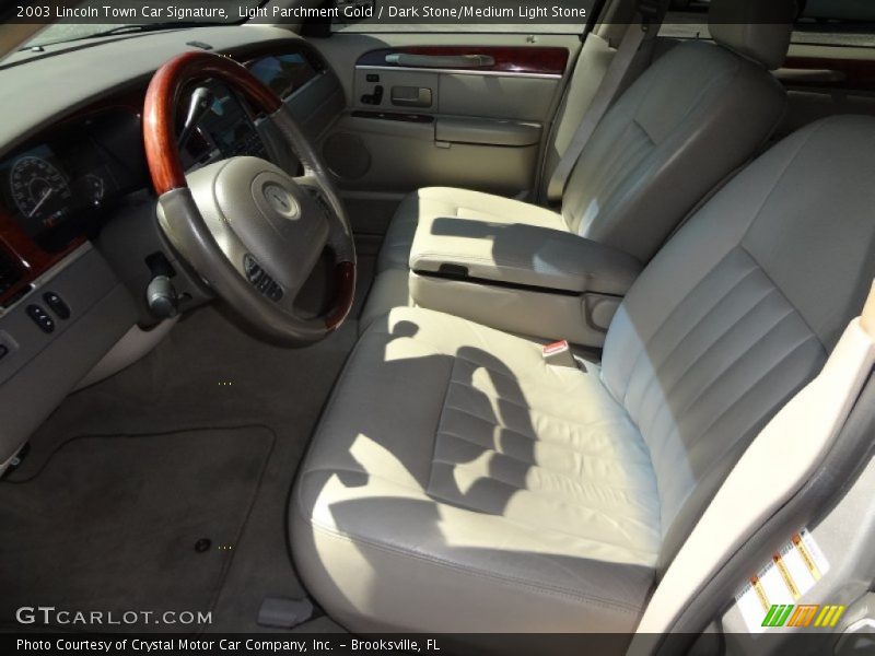 Light Parchment Gold / Dark Stone/Medium Light Stone 2003 Lincoln Town Car Signature