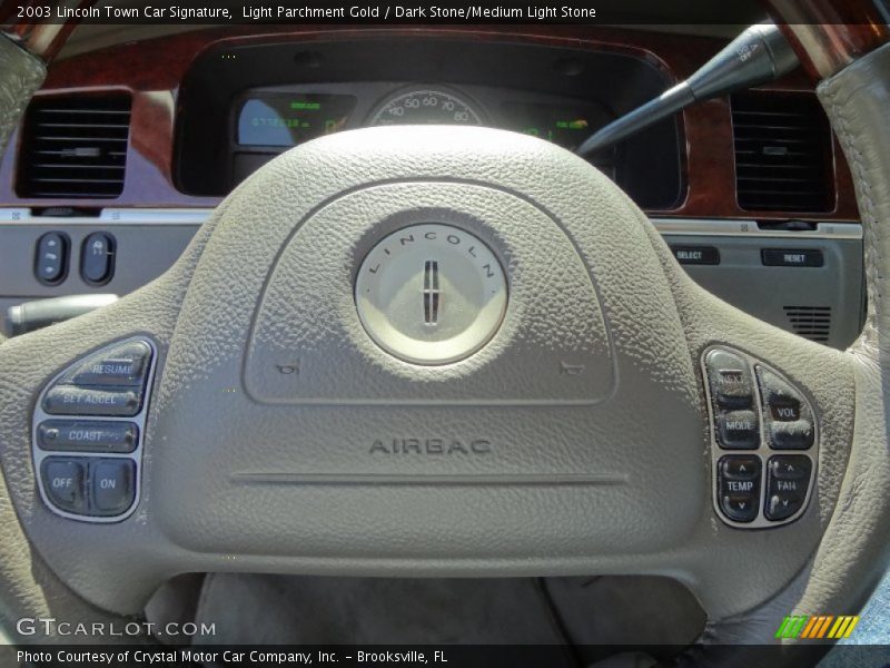 Light Parchment Gold / Dark Stone/Medium Light Stone 2003 Lincoln Town Car Signature