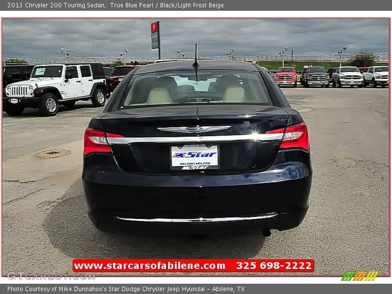 True Blue Pearl / Black/Light Frost Beige 2013 Chrysler 200 Touring Sedan
