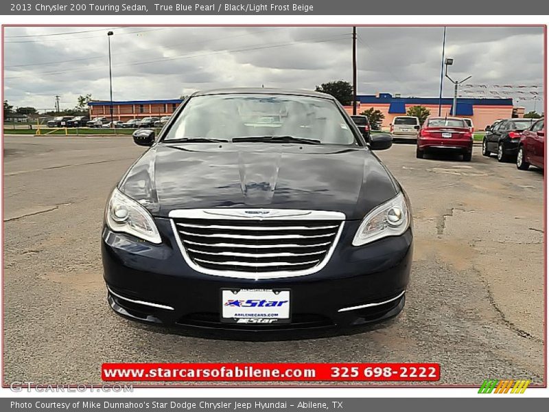 True Blue Pearl / Black/Light Frost Beige 2013 Chrysler 200 Touring Sedan