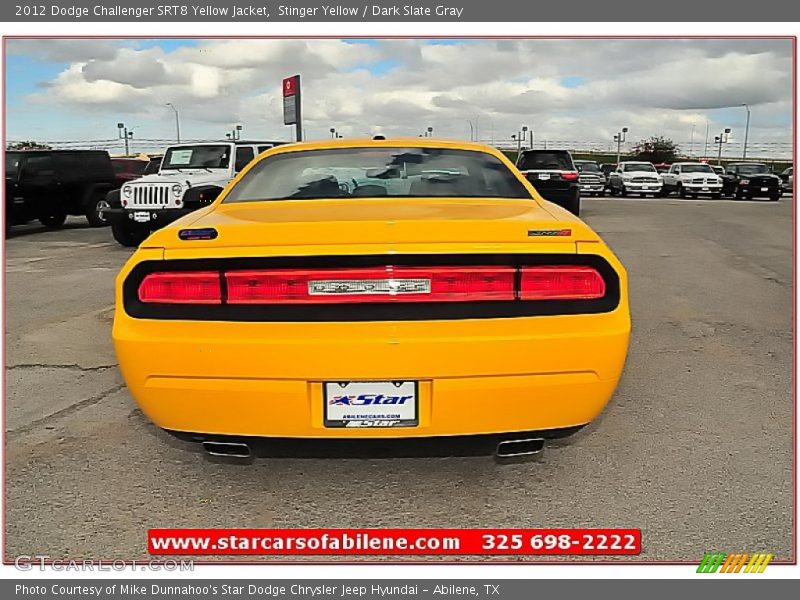 Stinger Yellow / Dark Slate Gray 2012 Dodge Challenger SRT8 Yellow Jacket