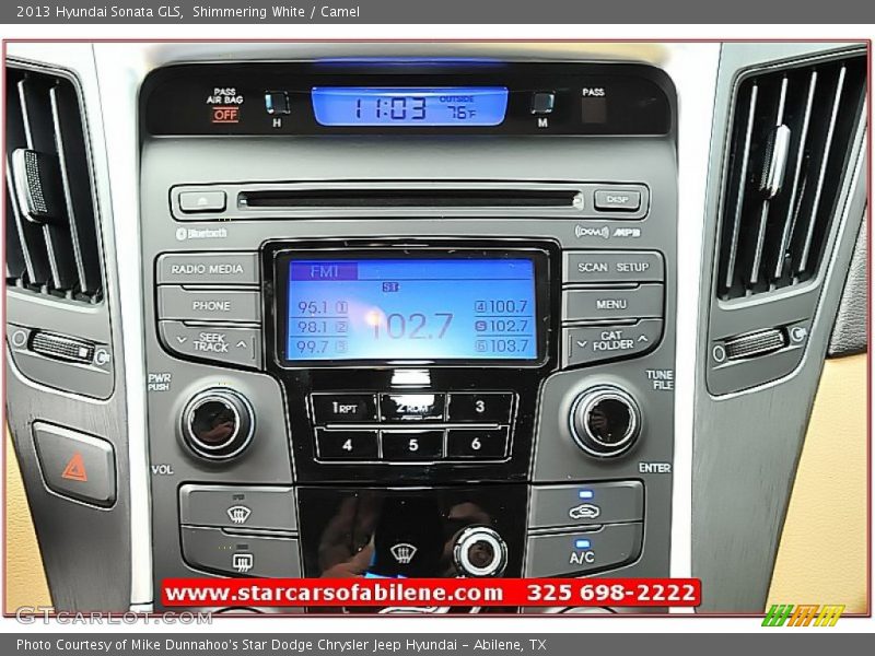 Shimmering White / Camel 2013 Hyundai Sonata GLS