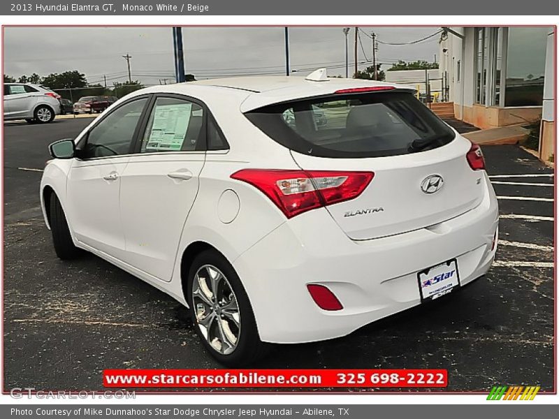 Monaco White / Beige 2013 Hyundai Elantra GT