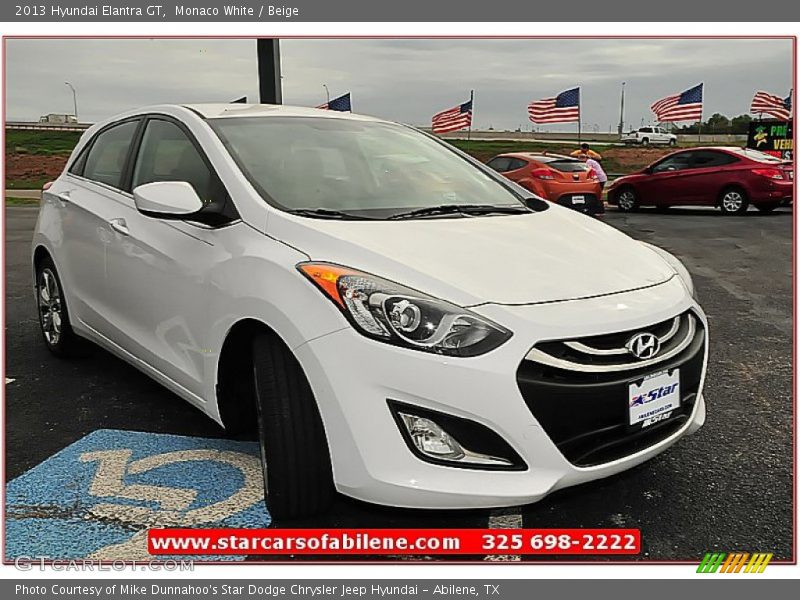 Monaco White / Beige 2013 Hyundai Elantra GT
