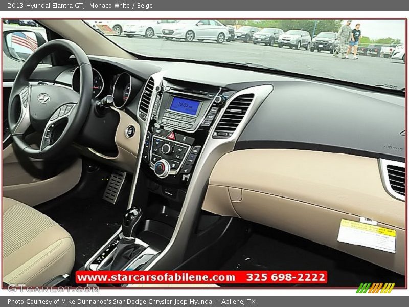 Monaco White / Beige 2013 Hyundai Elantra GT