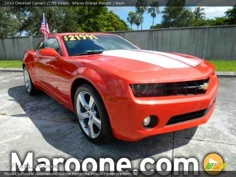 Inferno Orange Metallic / Black 2010 Chevrolet Camaro LT/RS Coupe