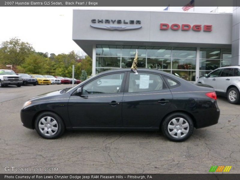 Black Pearl / Beige 2007 Hyundai Elantra GLS Sedan