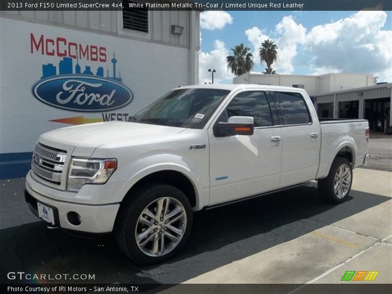 White Platinum Metallic Tri-Coat / Limited Unique Red Leather 2013 Ford F150 Limited SuperCrew 4x4