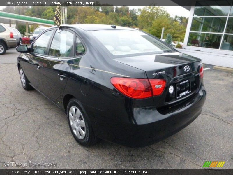 Black Pearl / Beige 2007 Hyundai Elantra GLS Sedan
