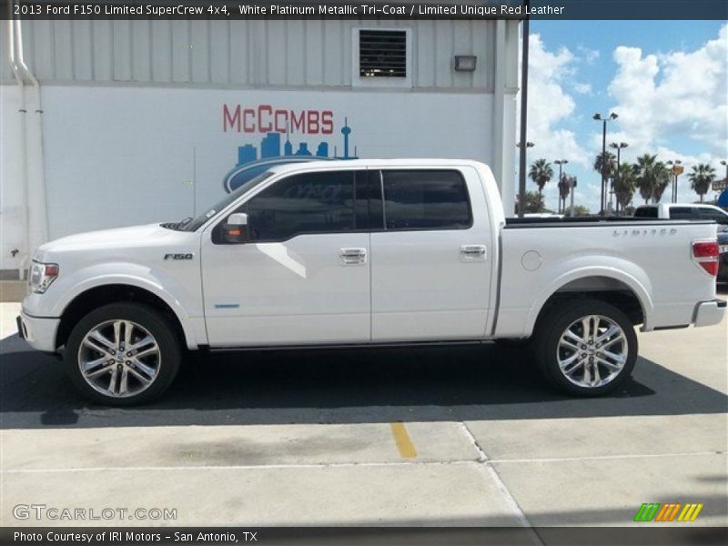 White Platinum Metallic Tri-Coat / Limited Unique Red Leather 2013 Ford F150 Limited SuperCrew 4x4