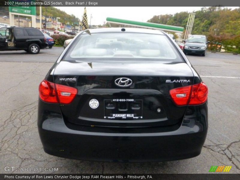 Black Pearl / Beige 2007 Hyundai Elantra GLS Sedan