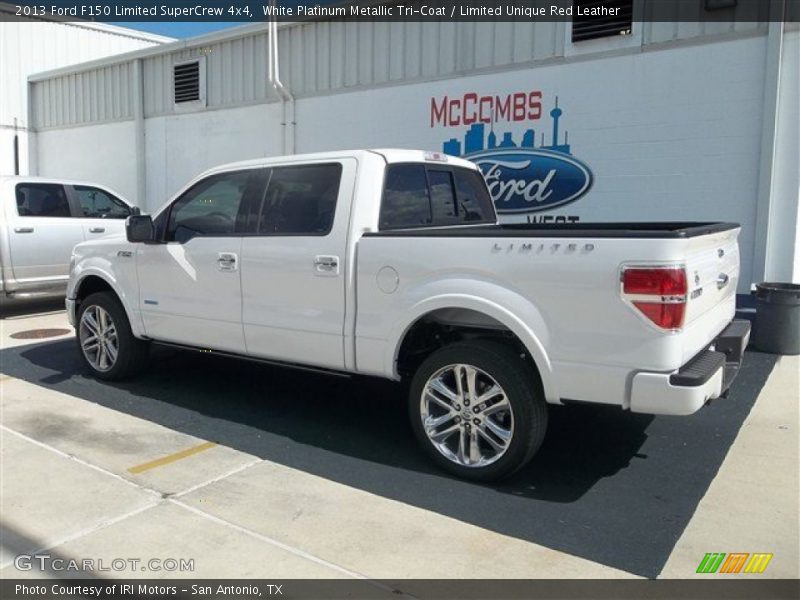 White Platinum Metallic Tri-Coat / Limited Unique Red Leather 2013 Ford F150 Limited SuperCrew 4x4