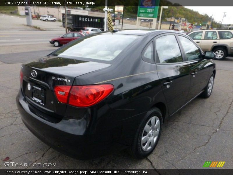 Black Pearl / Beige 2007 Hyundai Elantra GLS Sedan