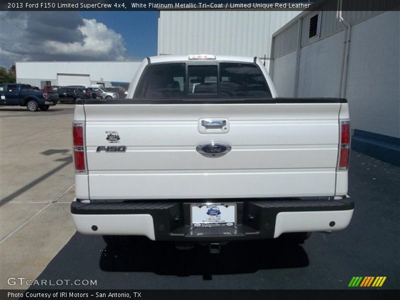 White Platinum Metallic Tri-Coat / Limited Unique Red Leather 2013 Ford F150 Limited SuperCrew 4x4