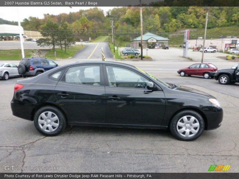 Black Pearl / Beige 2007 Hyundai Elantra GLS Sedan