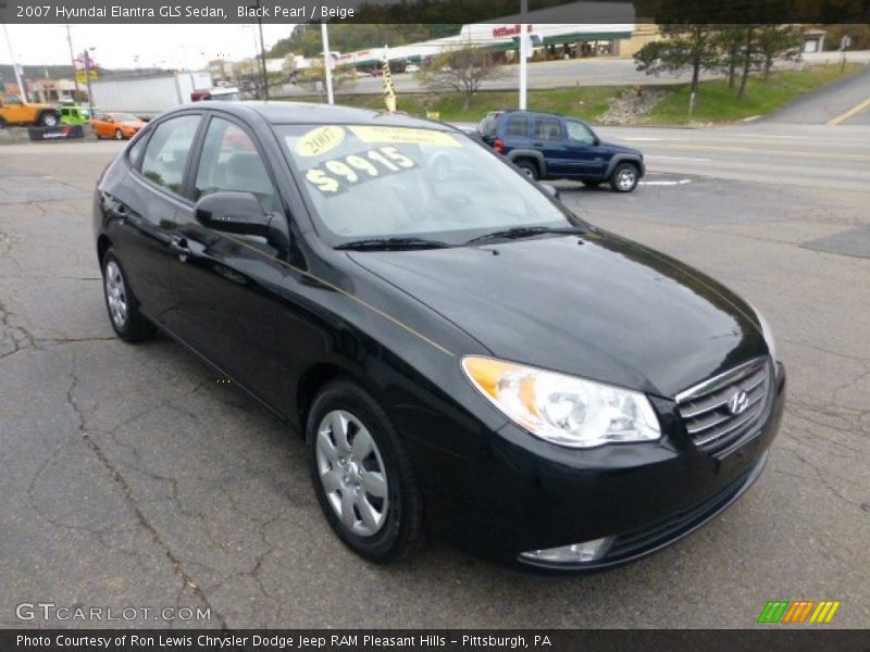 Black Pearl / Beige 2007 Hyundai Elantra GLS Sedan