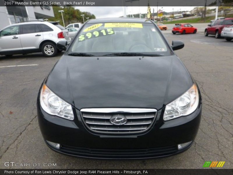 Black Pearl / Beige 2007 Hyundai Elantra GLS Sedan