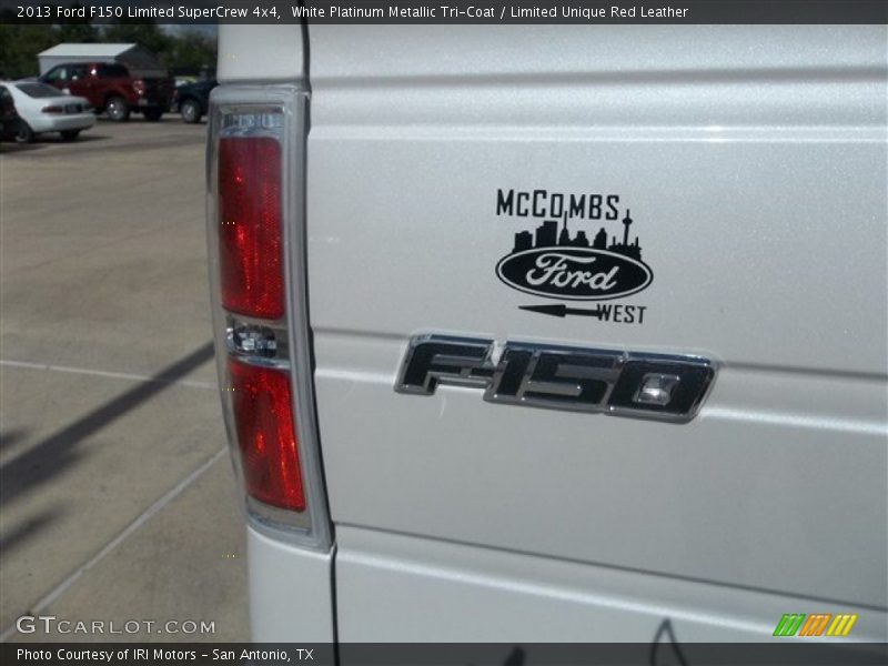 White Platinum Metallic Tri-Coat / Limited Unique Red Leather 2013 Ford F150 Limited SuperCrew 4x4