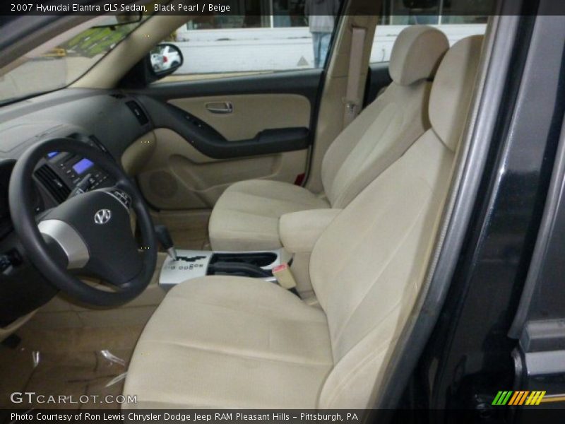 Black Pearl / Beige 2007 Hyundai Elantra GLS Sedan