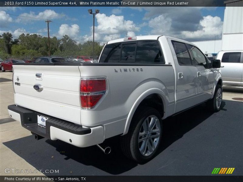 White Platinum Metallic Tri-Coat / Limited Unique Red Leather 2013 Ford F150 Limited SuperCrew 4x4