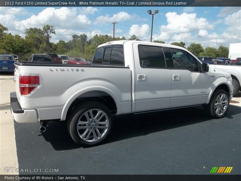 White Platinum Metallic Tri-Coat / Limited Unique Red Leather 2013 Ford F150 Limited SuperCrew 4x4