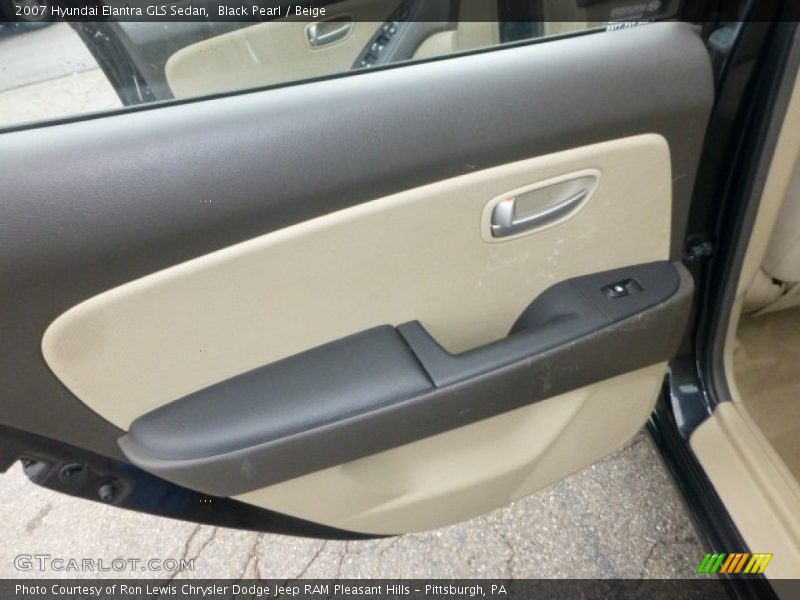 Black Pearl / Beige 2007 Hyundai Elantra GLS Sedan