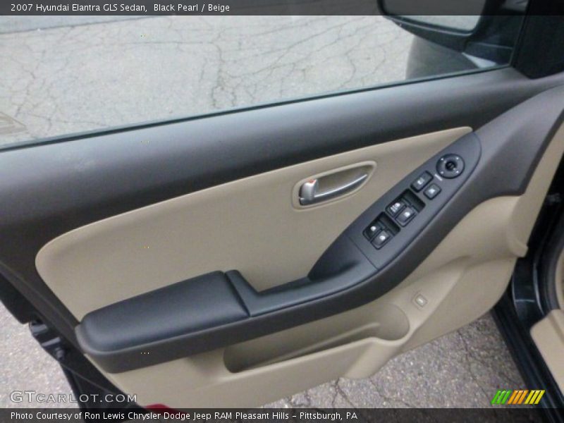 Black Pearl / Beige 2007 Hyundai Elantra GLS Sedan
