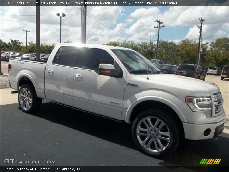 White Platinum Metallic Tri-Coat / Limited Unique Red Leather 2013 Ford F150 Limited SuperCrew 4x4