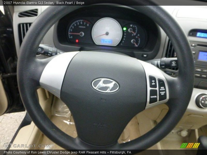 Black Pearl / Beige 2007 Hyundai Elantra GLS Sedan