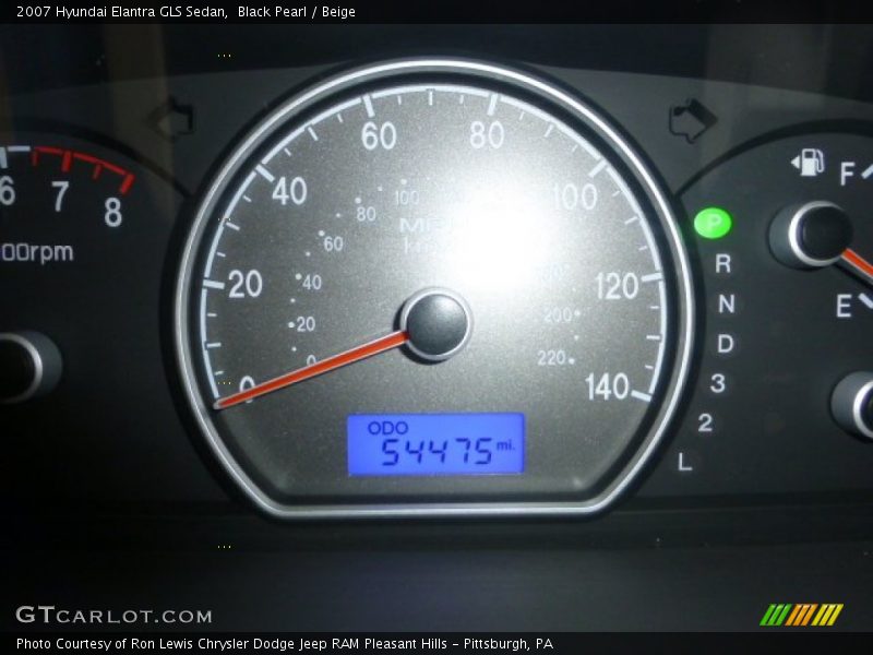 Black Pearl / Beige 2007 Hyundai Elantra GLS Sedan